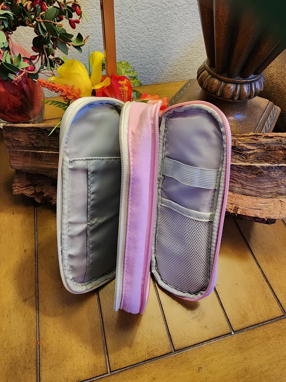 Deer & Forest Pink and White Expandable Pencil Case